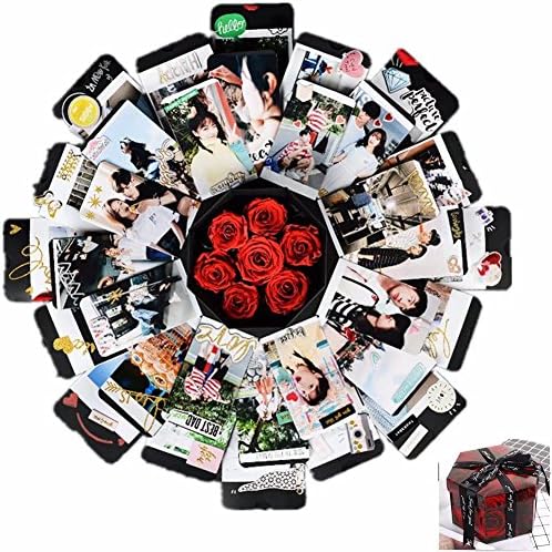 Explosion Box Scrapbook DIY Photo Album with 15 Funny Cards, 18 Kinds of DIY Accessories Kit Birthday Anniversary Valentine Creative Gifts for Her
