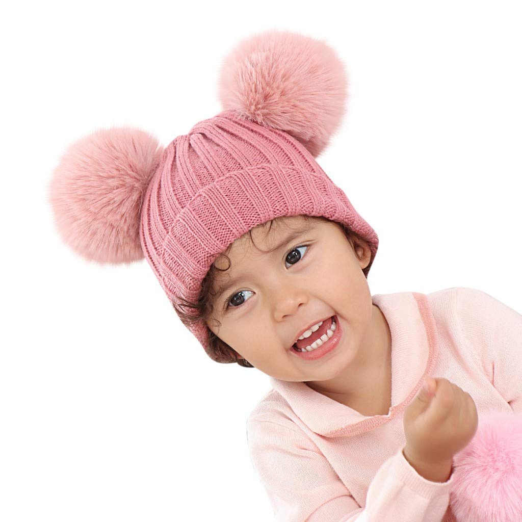 Harpily Baby Girls Boys Double Pom Pom Hat Bobble Beanie Warm Wooly Winter Plain Knitted Newborn Clothing Collemanora Accessories Harpily Baby Girls Boys Double Pom Pom Hat Bobble Beanie Warm Wooly Winter Plain Knitted Newborn Clothing Collemanora Accessories