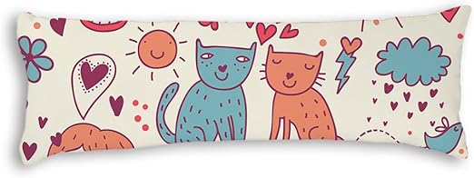 Amazon Com Veronicaca Cute Cats Custom Cotton Body Pillow Covers