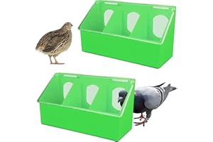SRRPSPIGEON Pigeon Feeder Water 2 Pack Quail Bird Chicken Feeder Water Dispenser Drinkers with 2 Hole Pet Bowls & Feeders Eat Food (Three Hole)