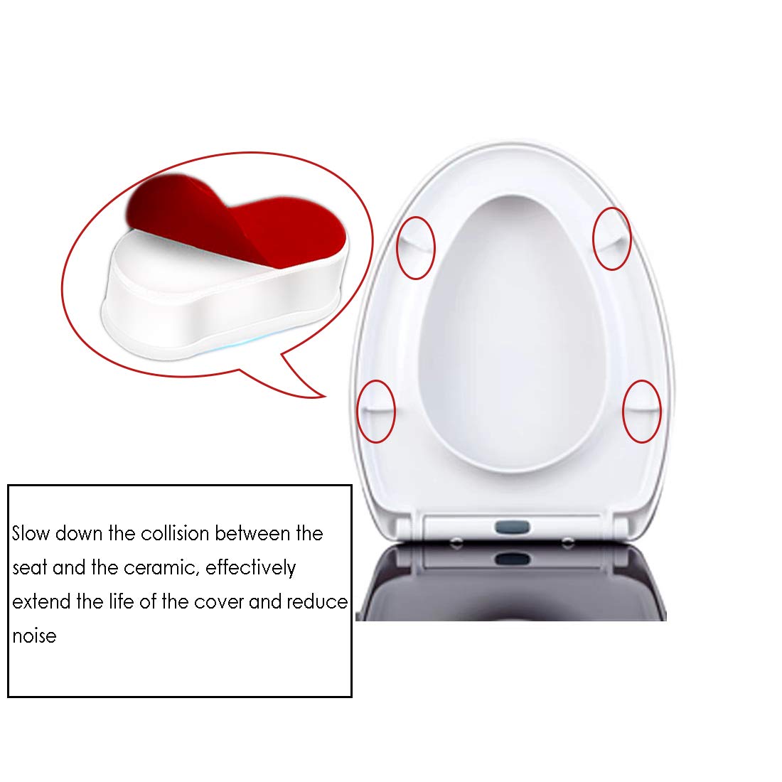 20 Pack Toilet Seat Bumpers Replacement Bumper Kit With Strong Adhesive