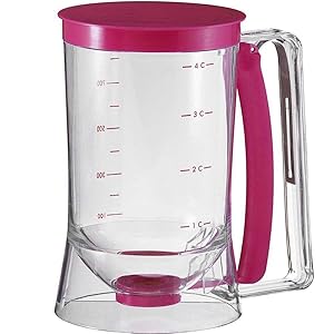 Pancake Cupcake Batter Dispenser Tool - Great for Cupcakes Muffins Creeps Cakes & Belgian Waffles Plastic Cups With Measuring Label Best Baking Accessories Chuzy Chef