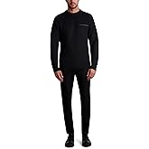 KARL LAGERFELD mens 1 Chest Zip Pocket Soft Sweater
