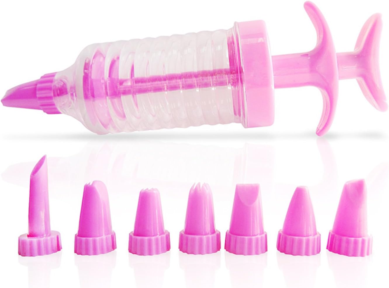 FourthDec Mini Cake Decorating Kit/ 9 Set Icing Tips for Kids Only - Pink