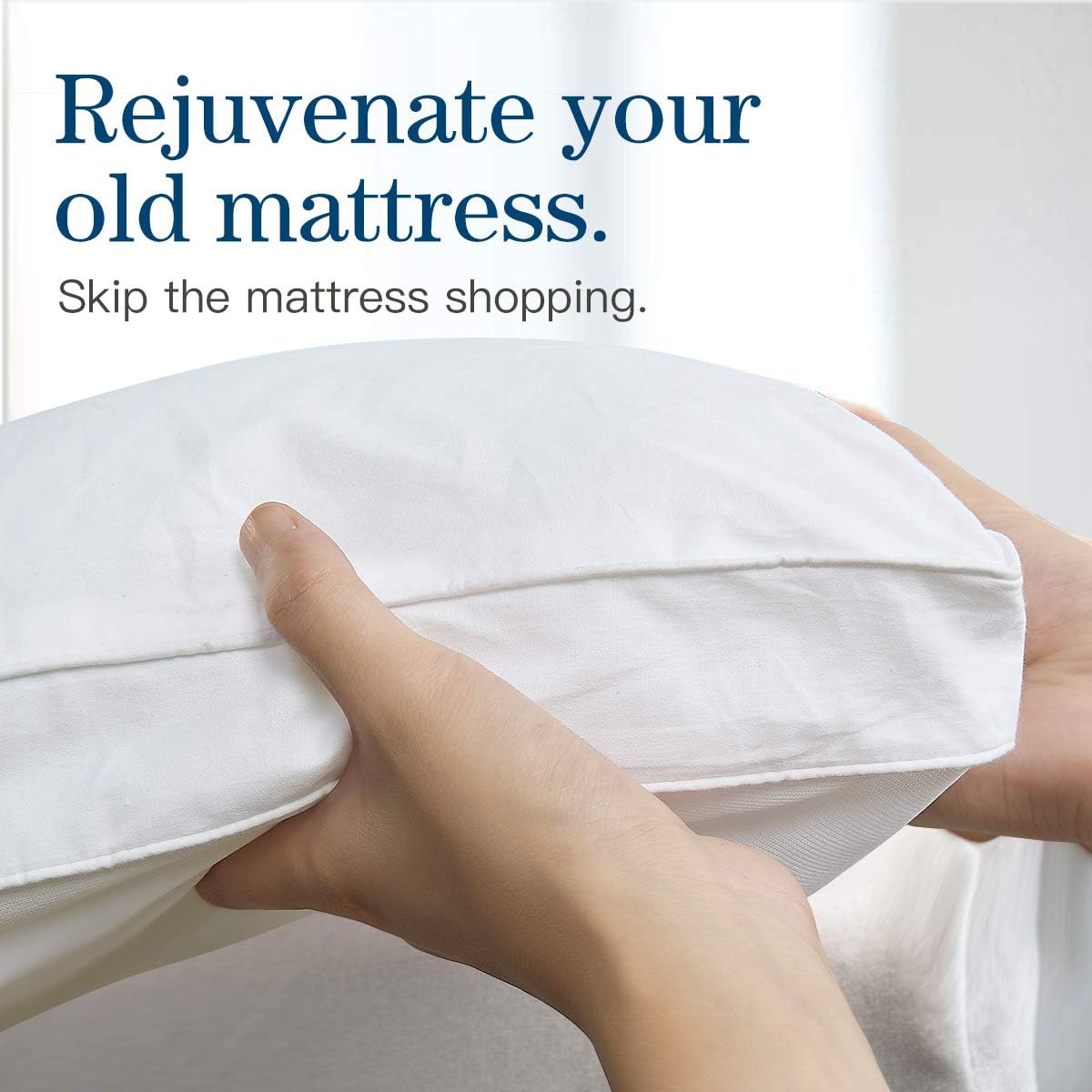 COONP Queen Mattress Topper, Extra Thick Pillowtop, Plush Mattress Pad Cover 400TC Cotton Top with 8-12 Inch Deep Pocket 3D Snow Down Alternative Fill: Kitchen & Dining