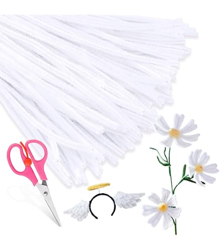 Lot De 100 Cure-pipes Blancs - Pour Bricolage, Création D'animaux, Décorations - DIY, Arts Manuels, Activités Enfants
