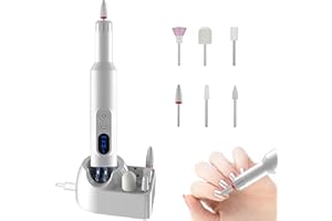 Atopskins Electric Nail Drill Kit Mini Portable 18000 RPM 6 in 1 Cordless Manicure Pedicure for Acrylic Gel Tool 500mAh Rechargeable Efile Nail Drill Machine 3 Speed Nail Grinder LCD Display Christmas