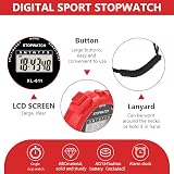 Vicloon Sport Stopwatch Timer Digital Large Display Red view 5