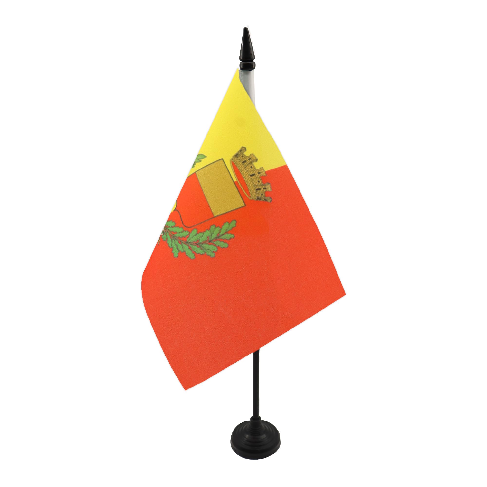 AZ FLAG City of Naples coat of arms Table Flag 5'' x 8'' - Napoli Office Decoration 100% Polyester 21 x 14 cm - Mini Desk Flag with Pole and Black Plastic Base