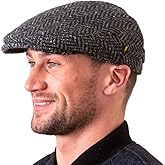 Biddy Murphy Donegal Tweed Newsboy Flat Cap for Men, 100% Irish Wool Hat, Robust and Non-Flimsy, Made in Ireland