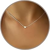 Annika Bella Heart Necklace, 15-17 Inches Chain in Silver/Gold, Dainty Bead Charm Necklaces, Heart Jewelry for Women, Valentines Day Gift