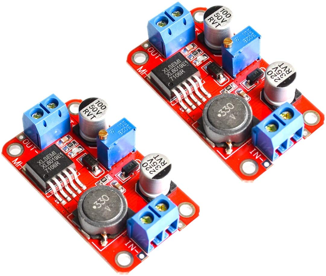 TECNOIOT 2pcs DC DC Boost Power Supply XL6019 Voltage Stabilized 5V/12V/24V Adjustable