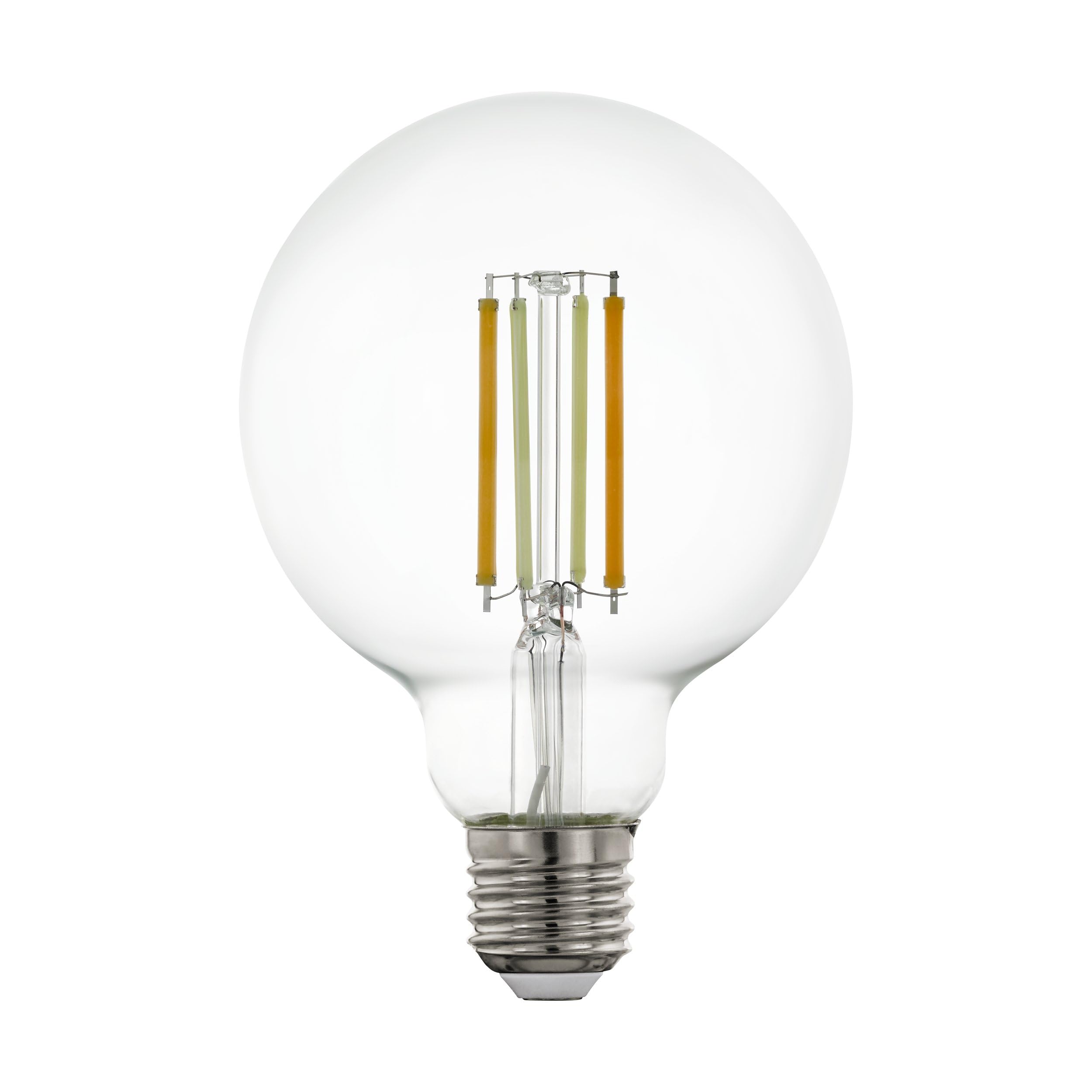 Eglo Connect.z Smart Home E27 LED Filament Light Bulb, G95, ZigBee, app and Voice Control, dimmable, White tunable Light (Warm – Cool White), 700 Lumen, 6 watt, Vintage Lightbulb Transparent
