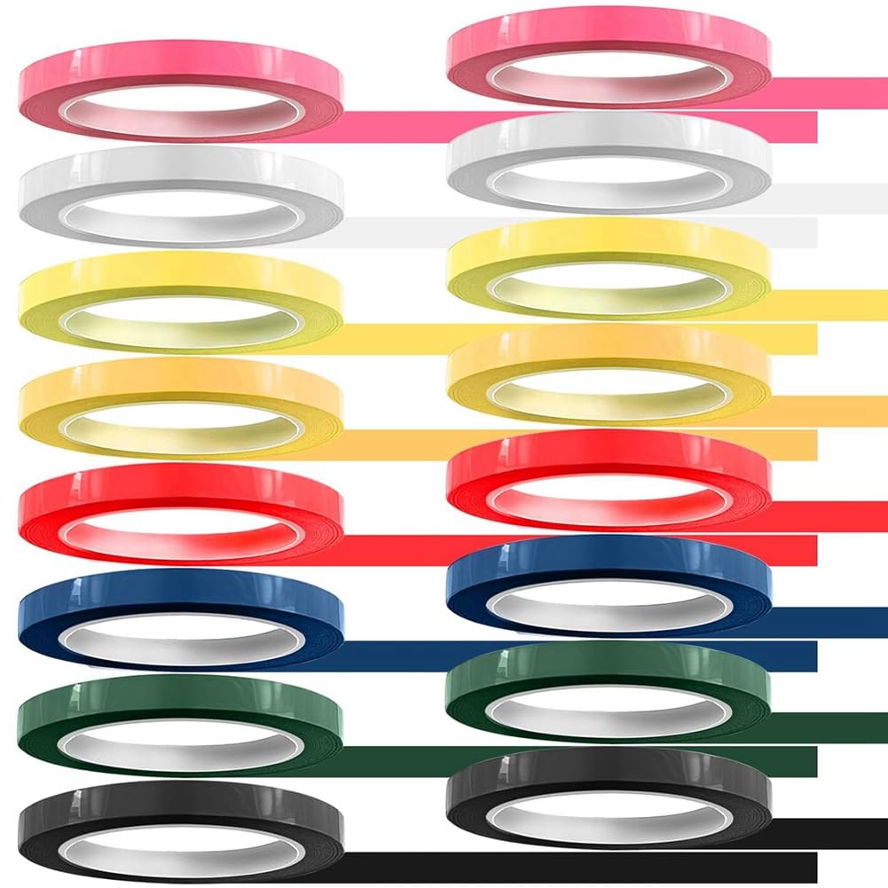 KJKVIVH 16 Rolls of Tape for Instruments Identification, 216 Ft/L X 0.4 in/W Colors Autoclave Tape - Autoclavable 270°F(8 Color)