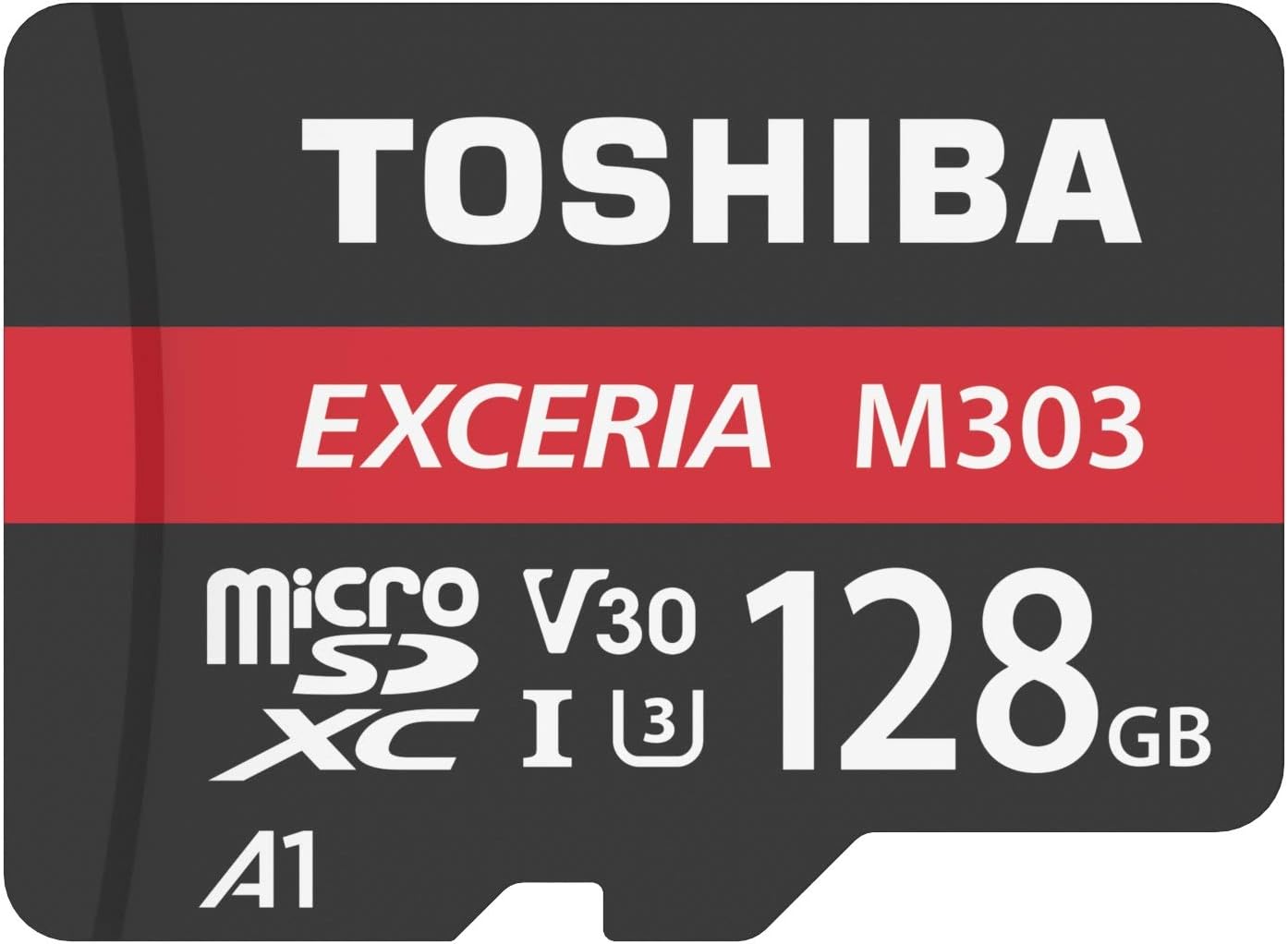 Toshiba M303 128GB, 98 MB/s MicroSDXC Memory Card, Class 10, UHS-I, U3, V30, A1, Adapter Included
