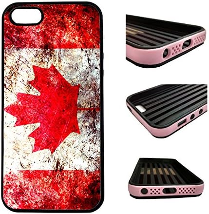 CorpCase iPhone SE / 5 / 5S / 5SE Case - Canada canadian flag grunge distressed/ Hybrid ULTRA Protective iphone 5/5S/SE Case With Great Style -Features Unique 2-in-1 Hybrid protection with TPU+Plastic