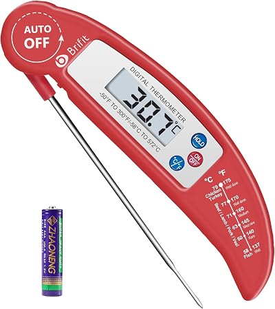 Criacr Digital Meat Thermometer Instant Read Foldable Probe ℃/℉ Auto On/Off