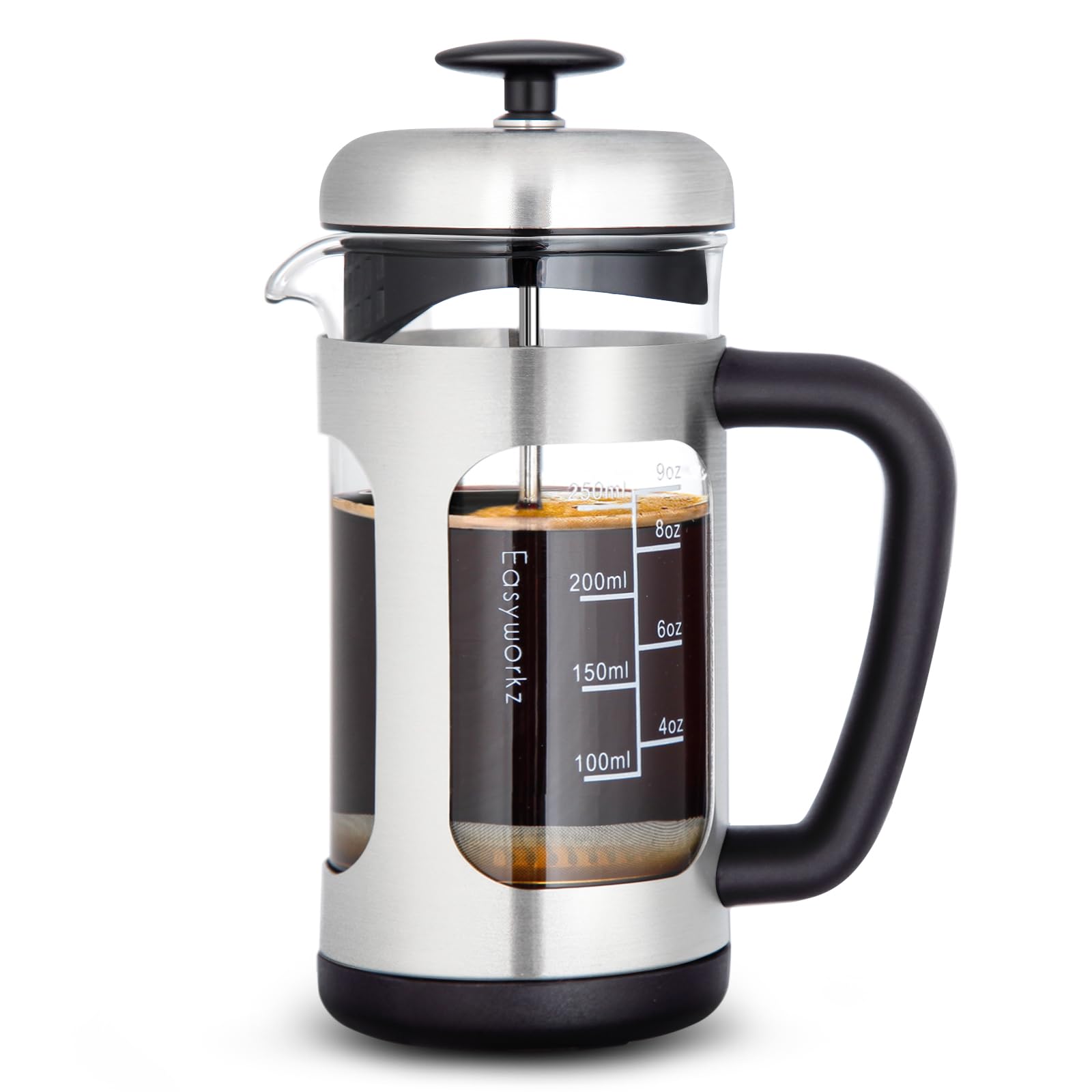 Easyworkz Stainless Steel French Press 350ml Coffee Tea Maker with Soft Grip Handle