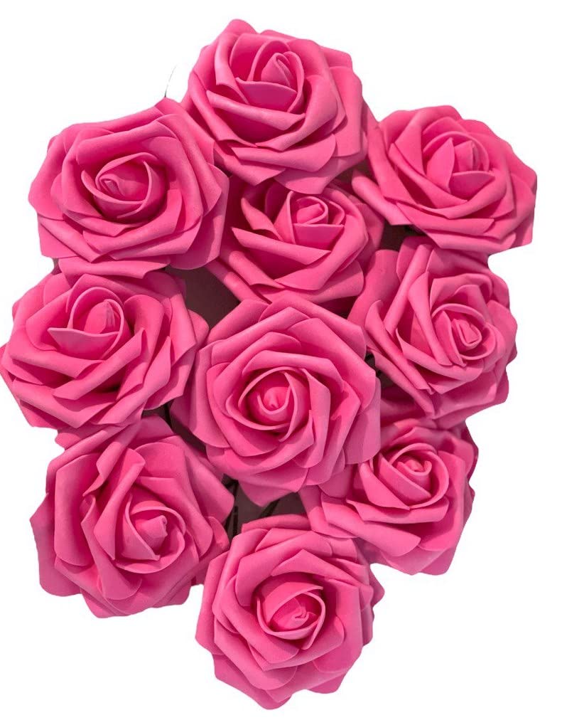 AKORD 10 pcs Classic Rose Flowers for Wedding Bridesmaid/Bridal Artificial Bouquets (Rose)