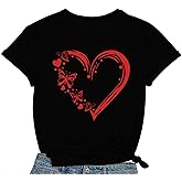 COMIZI Valentines Day Womens Shirts Love Heart Shirt Valentines Day T-Shirt Love Heart Tee Tops