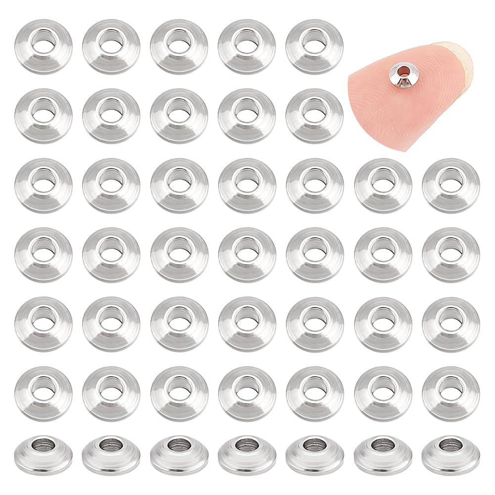 UNICRAFTALE 150Pcs Stainless Steel Spacer Beads, 4mm Flat Round Saucer Beads, Perfect for DIY Bracelet Necklace Jewelry Making