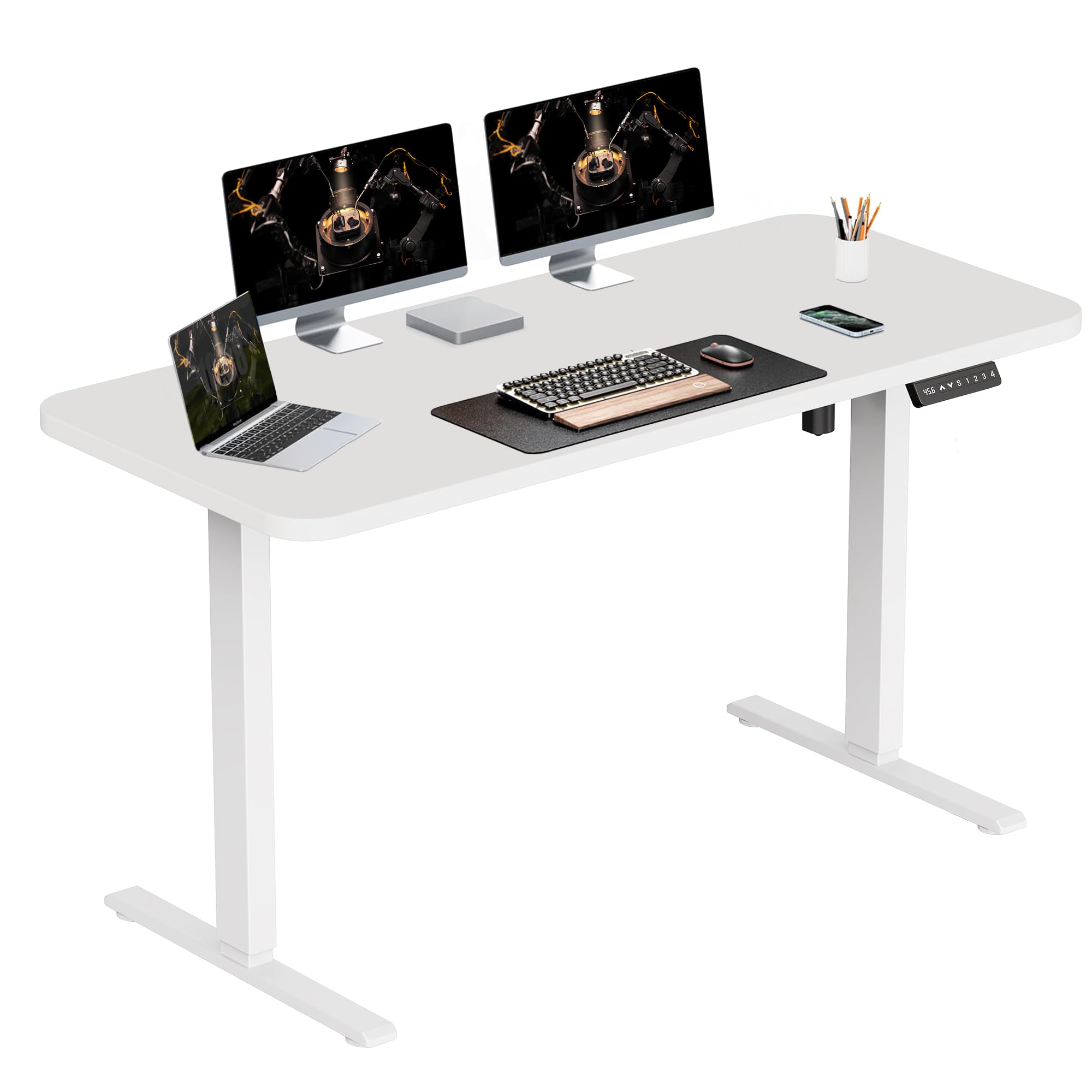 Photo 1 of **SELLING FOR PARTS AS PARTIAL SET.**WALKINGDESK 48x24 Inches Whole Piece Electric Standing Desk, Seamless One Piece Height Adjustable Sit to Stand up Desk for Home Office, Ergonomic Computer Workstation, White