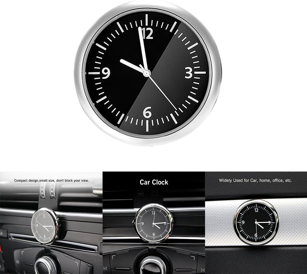 Car Clock Car Vent Perfume Clock Car Dashboard Small Round Analog