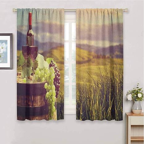 Amazon.com: Wine Blackout Curtain Panels, Italy Tuscany Landscape Rural