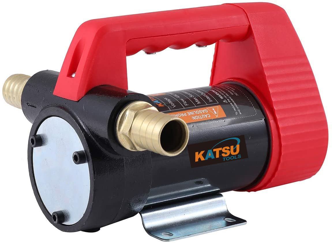 KATSU Diesel Transfer Pump 24V DC 175Watt Self Priming Portable Fuel Oil Transfer Pump for Tractor Caravan Truck Boat Construction Machinery 482113A