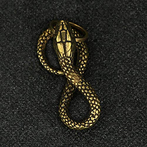 61az3b1XSqL WGLG Llavero vintage hecho a mano de latón serpiente colgantes de cobre puro con diseño de animales del zodiaco chino WGLG Llavero vintage hecho a mano de latón serpiente colgantes de cobre puro con diseño de animales del zodiaco chino - Imagen 5