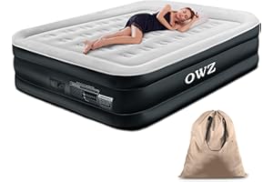OWZ Matelas gonflable pour grand lit, lit double gonflable de 45,7 cm avec pompe intégrée, auto-gonflage/dégonflage rapide en