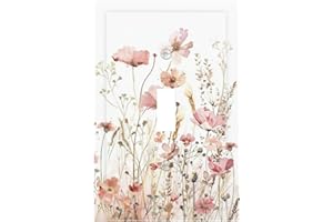 Socket Cover, Electrical Switch Panel, Light Switch Cover, Home décor, Double Toggle Switch / 4.9 x 5 inches (Boho Floral Wat