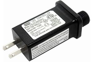 DIRDUAID 30V 0.2A LED Controller with 8 Modes, JT-EL/FC300V0200-C Class 2 Power Supply Multifunctional Transformer, Low Voltage Transformer US Plug for LED Light (30v 0.2a 1pack)