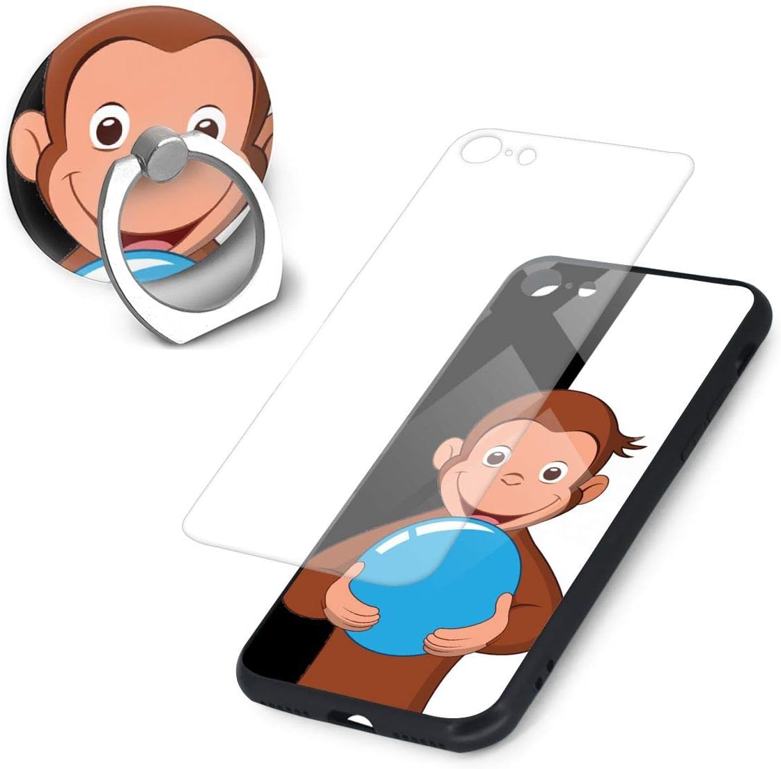 Amazon Co Jp おさるのジョージ Iphone 7 8 ケース リング付き フロッグ アイフォン シリコン 衝撃防止 アイフォン7 8 ケース おしゃれ 軽量 薄い 携帯カバー 人気no 1 男女兼用 ホーム キッチン