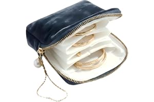 Travel Jewelry Case 2026 – Portable Soft Velvet Pouch for Bangles, Bracelets & Earrings, Zippered Organizer Bag to Prevent Sc