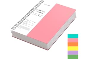 EMSHOI A4 Spiral Notebook College Ruled Lined Journal, 11.2" x 8.27", 300 Pages, 100gsm Thick Paper, Waterproof Softcover, Twin-Wire Binding, Sticky Notes, Pink