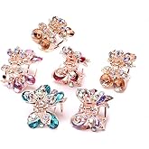 6 PCS Women Lady Alloy Rhinestone No-Slip Mini Hair Claw Small Bang Jaw Clip Hair Clamp Hair Grip Hair Pin (B#)