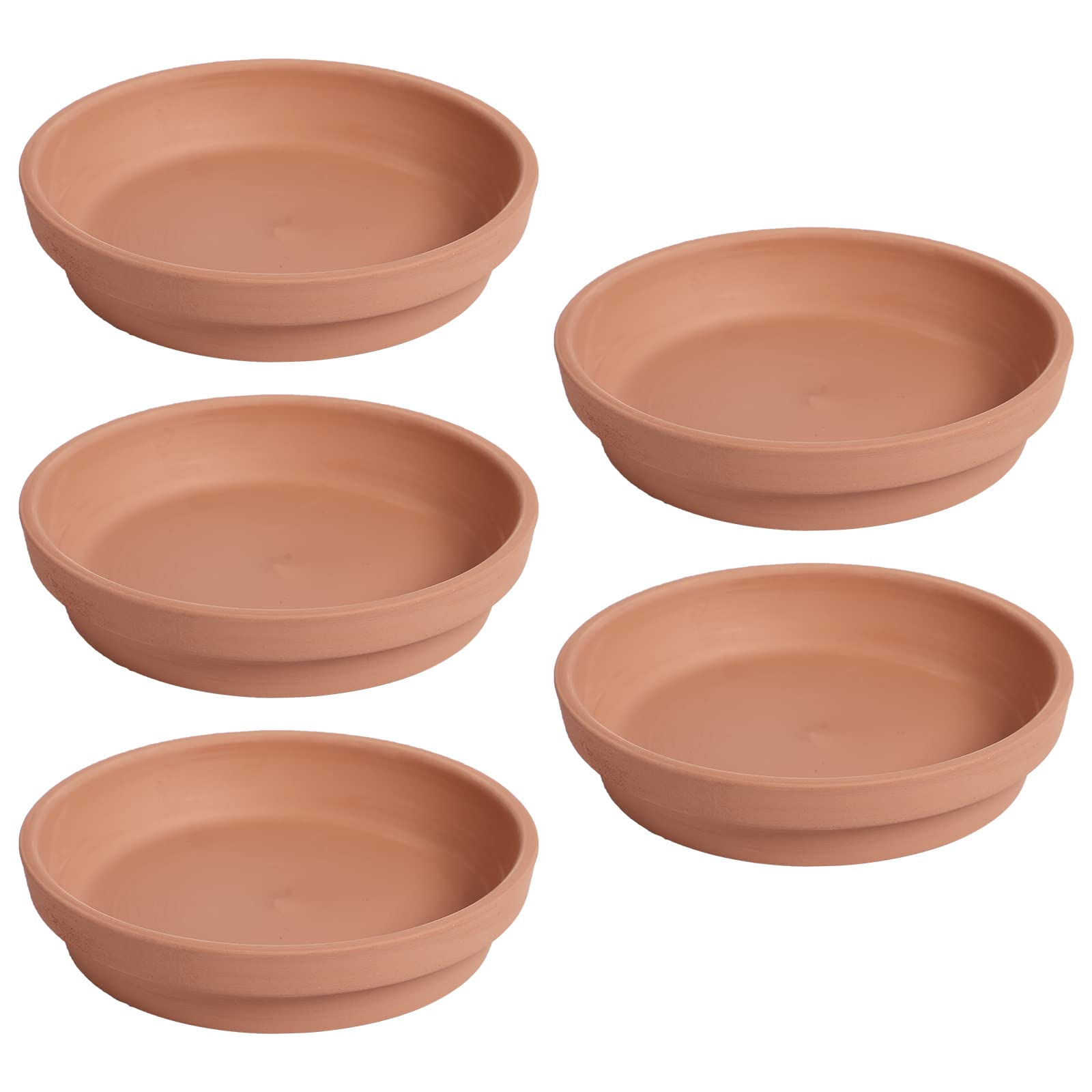 Yardwe 5pcs Terracotta Pot Plant Saucer Middle Round Plant Pot Saucers Middle Clay Plant Tray Perfect for Indoor Outdoor Garden