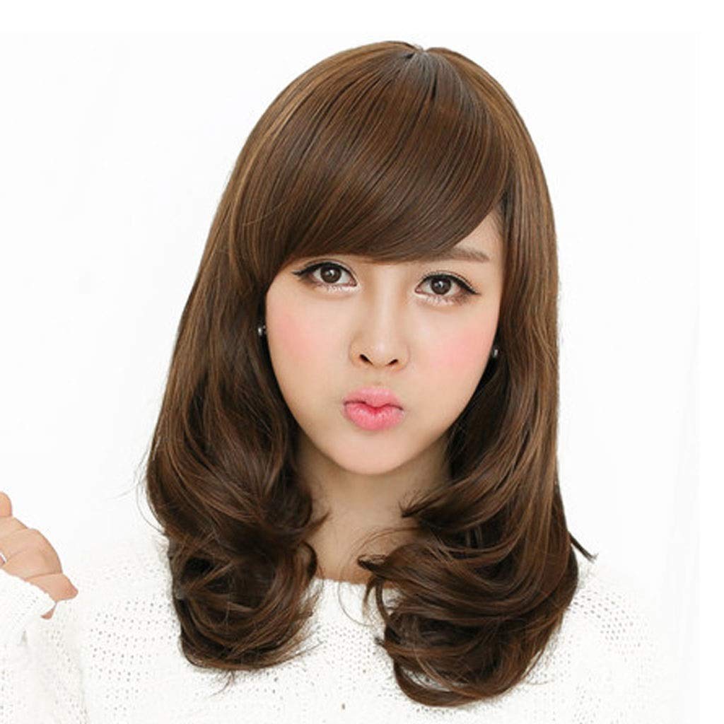 Amazon Com Wig Female Short Hair Round Face Pear Head Long Hair