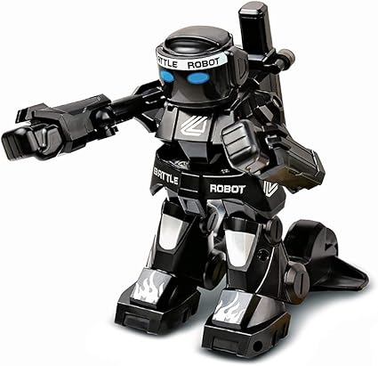 black and white robot toy