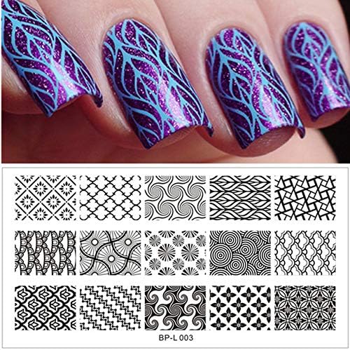 Born Preety BP-L003 Stainless Steel Nail Stamping Image Plate (Multicolour)