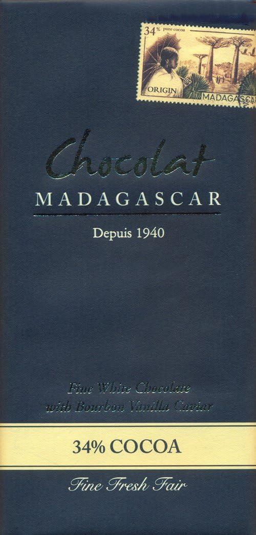 Chocolat Madagascar, 34% White Chocolate bar