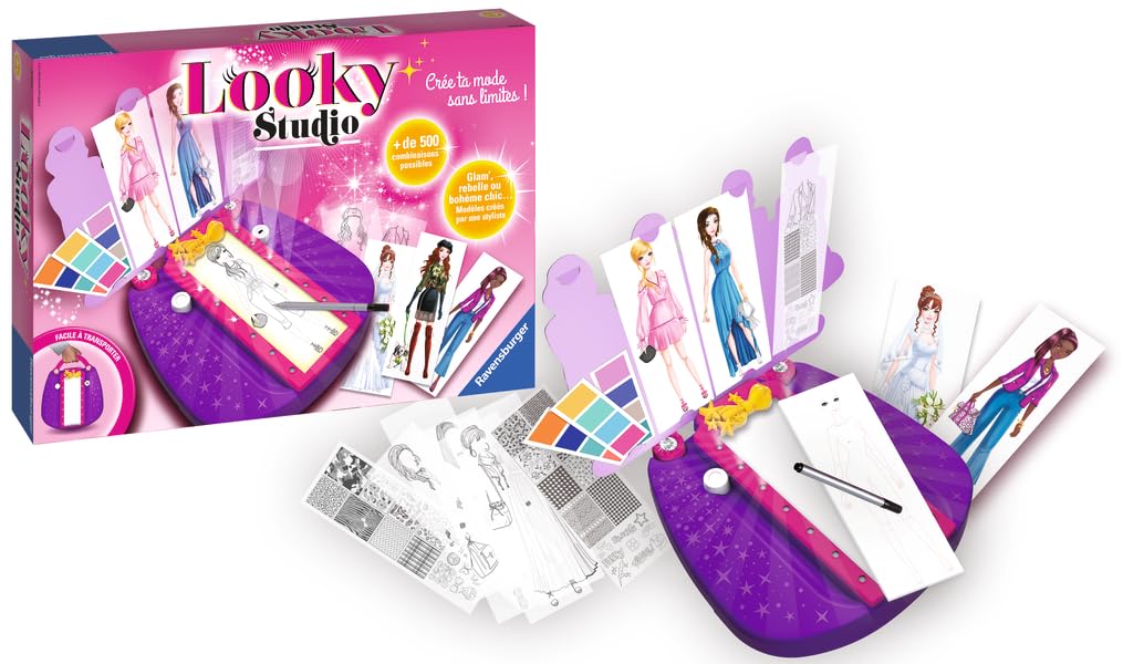 Ravensburger - Looky Studio - Dessin de mode - Stylisme - Jeu créatif - Enfants dès 6 ans - 18028 - Version française