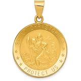 Solid 14k Yellow Gold Saint Michael 