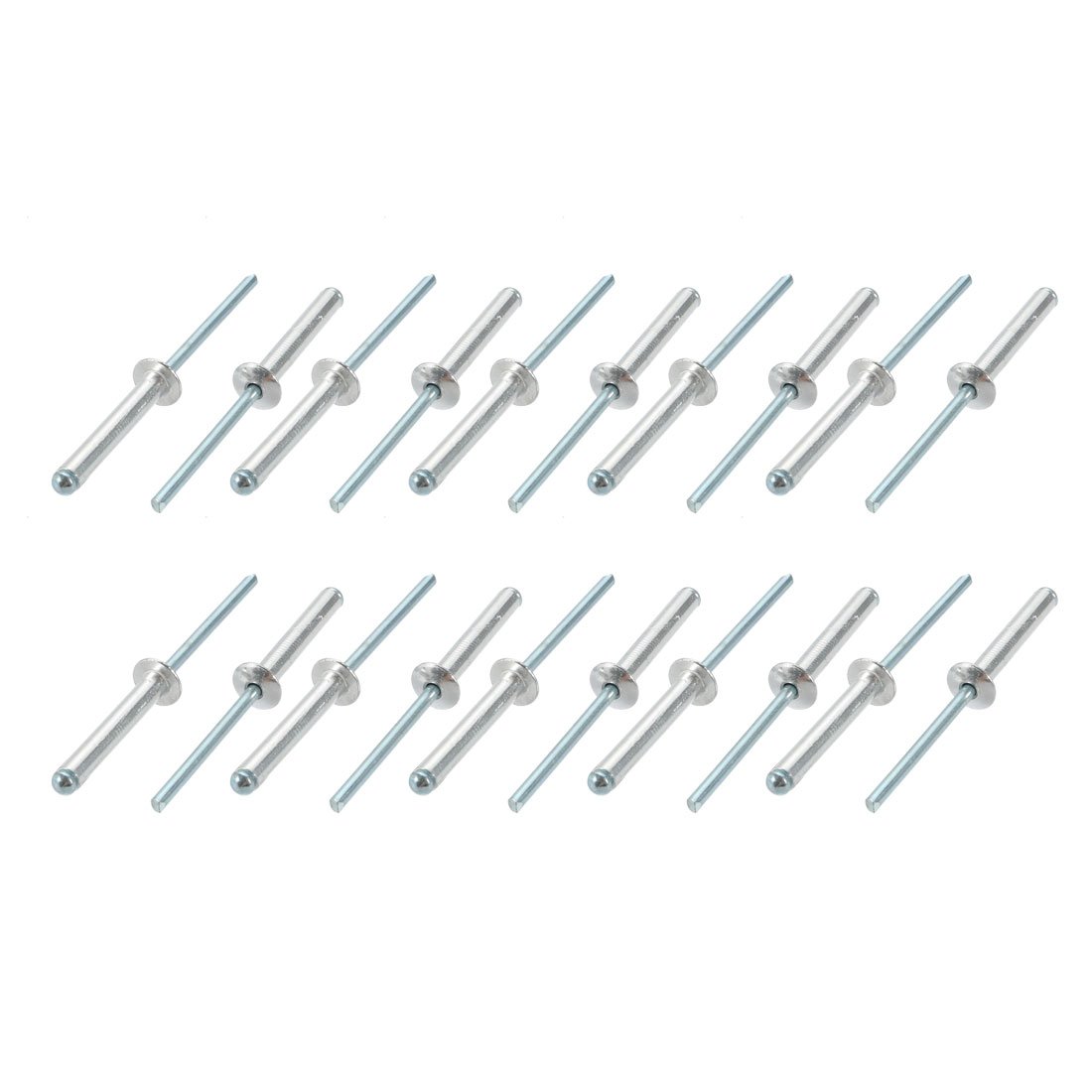 Sourcingmap 20 Pcs 4mm x 25mm Aluminum/Steel Open End Blind Rivets