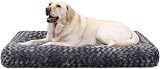 KSIIA Large Dog Bed 90x60x8 cm Calming Non-Skid Dark Grey