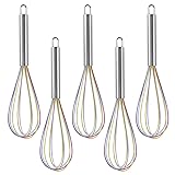 Ousyaah 5-Piece Silicone Whisk Stainless Steel