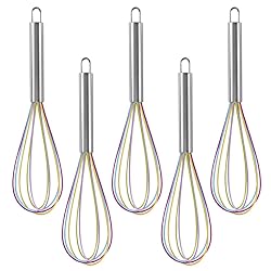 Ousyaah 5-Piece Silicone Whisk Stainless Steel