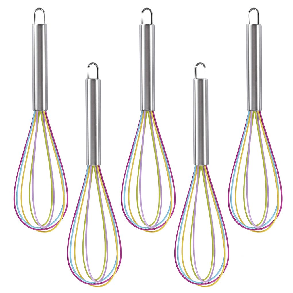 Ousyaah 5-Piece Silicone Whisk Stainless Steel