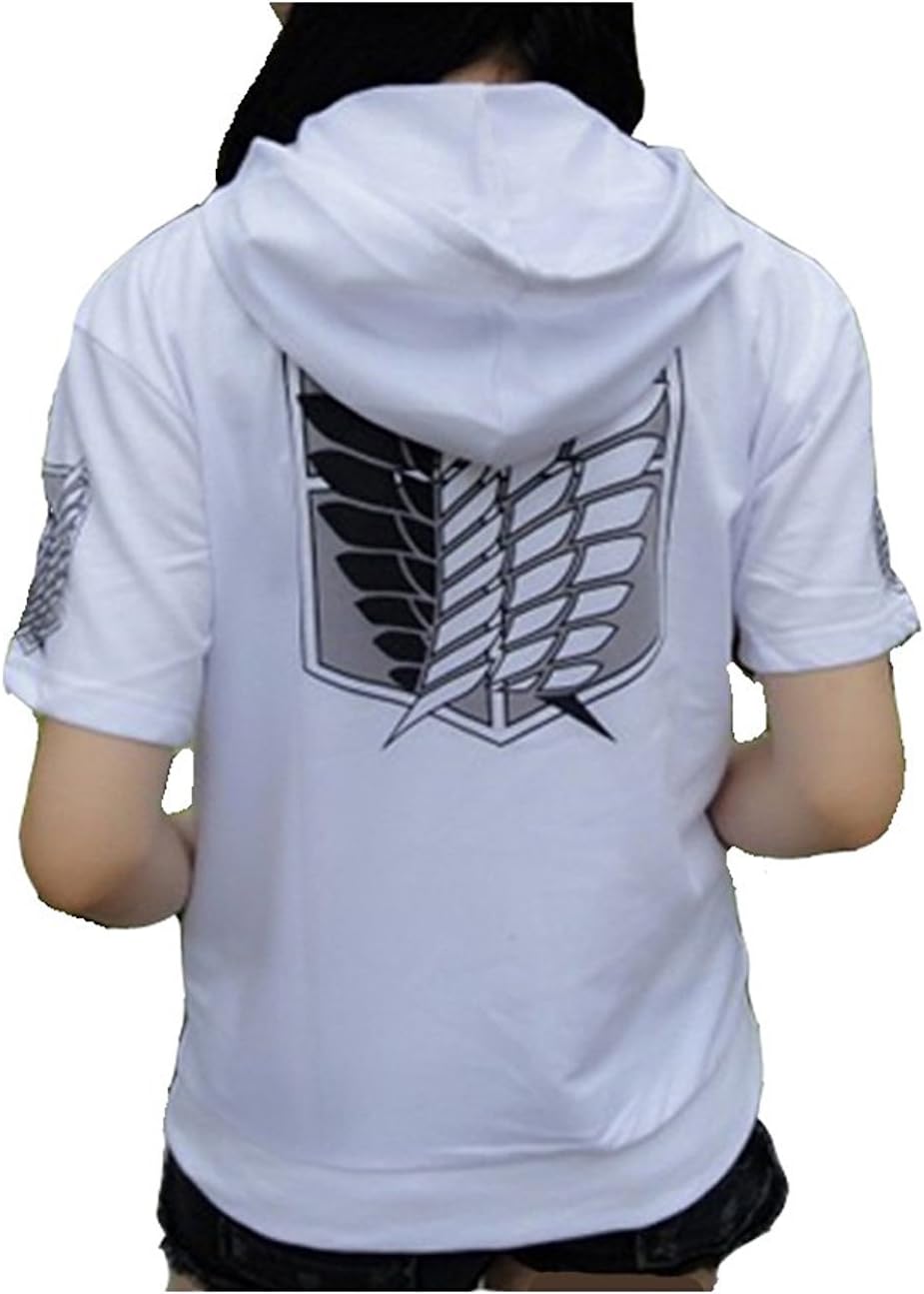 Attack on Titan Shingeki Kyojin Cosplay Hoodie Short Sleeves Sweater